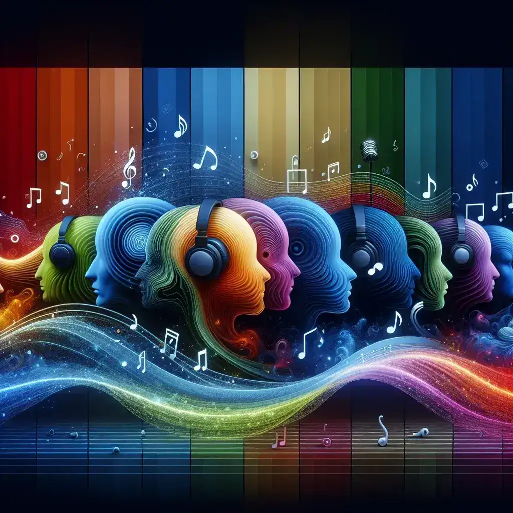 "Spotify playlist based on user emotions, showcasing vibrant album covers and interactive user interface for tailored music experiences."