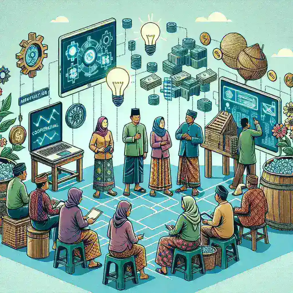 "Digital innovation transforming traditional savings and cooperative systems, showcasing modern technology solutions for enhanced financial management."